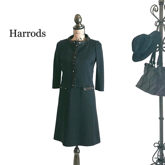 Harrods(ハロッズ)のHarrods ハロッズ スーツ ブラック ワンピーススーツ   レディースのフォーマル/ドレス(スーツ)の商品写真