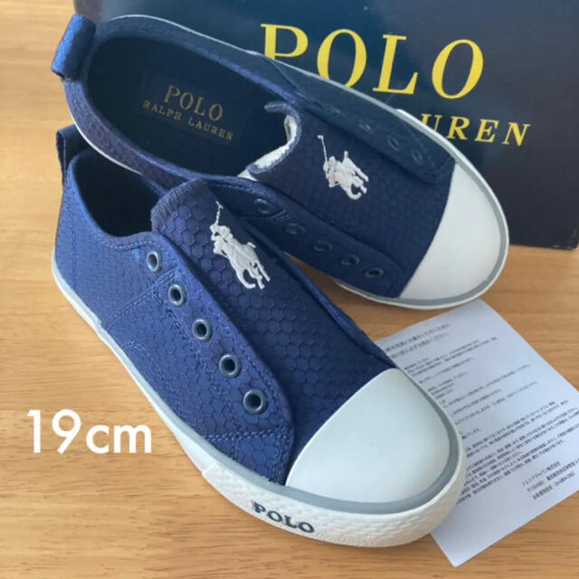 POLO RALPH LAUREN(ポロラルフローレン)の新品★ポロ  ラルフ ローレン　スリッポン　スニーカー　NAVY 19cm キッズ/ベビー/マタニティのキッズ靴/シューズ(15cm~)(スニーカー)の商品写真