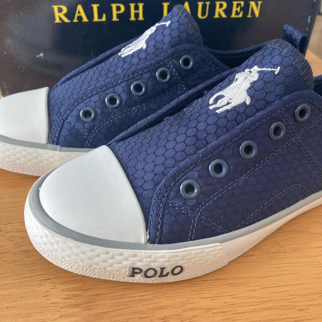 POLO RALPH LAUREN(ポロラルフローレン)の新品★ポロ  ラルフ ローレン　スリッポン　スニーカー　NAVY 19cm キッズ/ベビー/マタニティのキッズ靴/シューズ(15cm~)(スニーカー)の商品写真