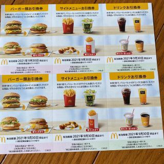 マクドナルド(マクドナルド)のマクドナルド株主優待券2枚(フード/ドリンク券)