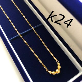 ジュエリーツツミ(JEWELRY TSUTSUMI)の新品未使用　純金　k24  ミラーボール　ネックレス　スクリューチェーン　(ネックレス)