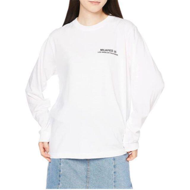 MILKFED.(ミルクフェド)の☆良品大特価☆ レディース ロングスリーブ Tシャツ 白 かわいい 新品 レディースのトップス(Tシャツ(長袖/七分))の商品写真