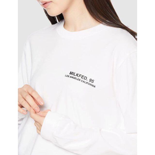 MILKFED.(ミルクフェド)の☆良品大特価☆ レディース ロングスリーブ Tシャツ 白 かわいい 新品 レディースのトップス(Tシャツ(長袖/七分))の商品写真