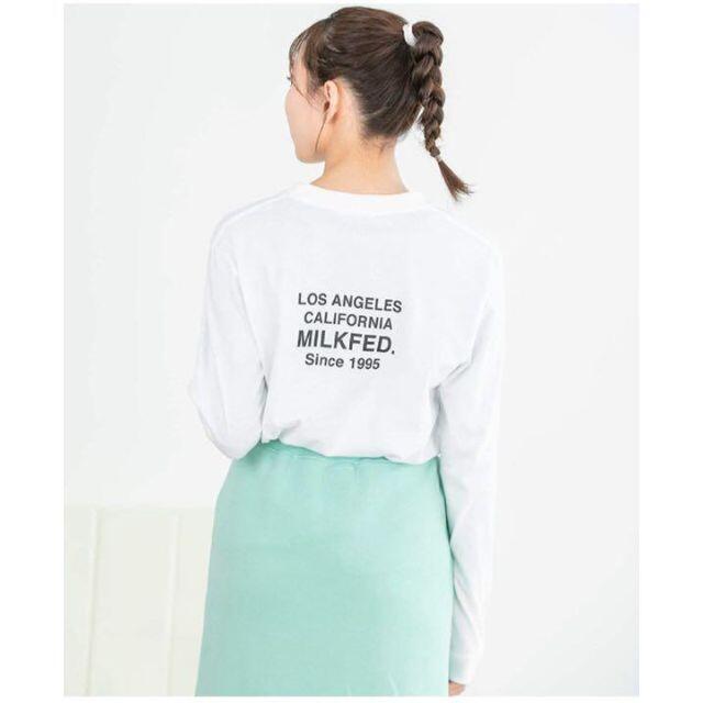 MILKFED.(ミルクフェド)の☆良品大特価☆ レディース ロングスリーブ Tシャツ 白 かわいい 新品 レディースのトップス(Tシャツ(長袖/七分))の商品写真