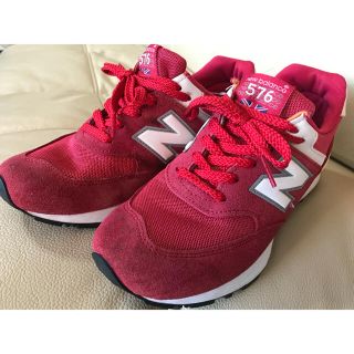 ニューバランス(New Balance)のレア！！ニューバランス スニーカー 576 赤 レッド ホームクリーニング済み(スニーカー)