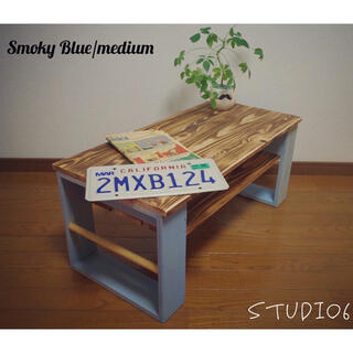 ハンドメイド　テーブル　smoky  Blue(家具)