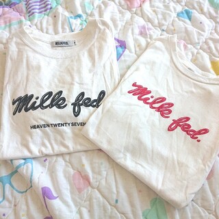 ミルクフェド(MILKFED.)のmilkfedロゴTシャツ💜２枚セット(Tシャツ(半袖/袖なし))