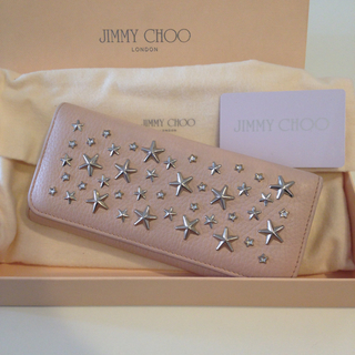 ジミーチュウ(JIMMY CHOO)のジミーチュウ 長財布 可愛い♡薄ピンク×シルバー クリーニング済み(財布)