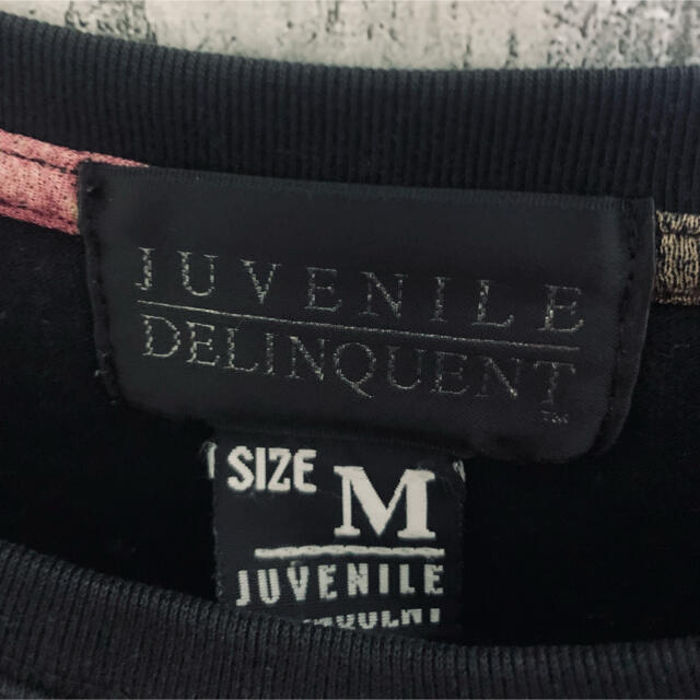 juvenile hall rollcall(ジュヴェナイルホールロールコール)のjuvenile delinquent 和柄　Tシャツ　JD 着物　刺繍　黒　 メンズのトップス(Tシャツ/カットソー(七分/長袖))の商品写真