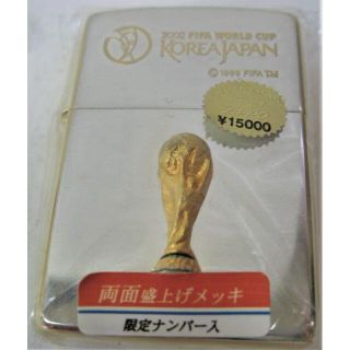 ジッポー(ZIPPO)の未使用希少限定激レア2002年KOREA JAPAN トロフィー 両面金字盛上げ(タバコグッズ)