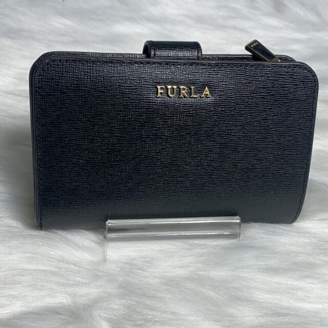 極美品　FURLA フルラ　バビロン　黒　折り財布　ジップ