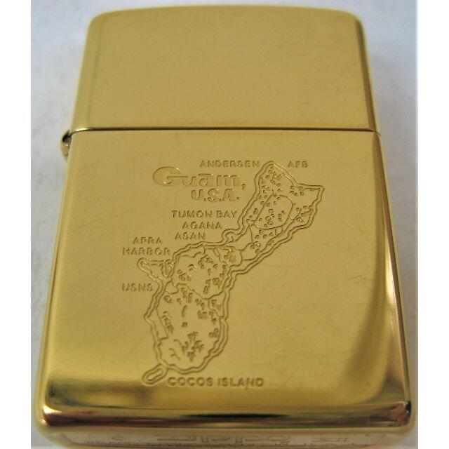 ZIPPO(ジッポー)の希少 激レア ヴィンテージ 1996年 グアム GUAM 地図 MAP ゴールド メンズのファッション小物(タバコグッズ)の商品写真