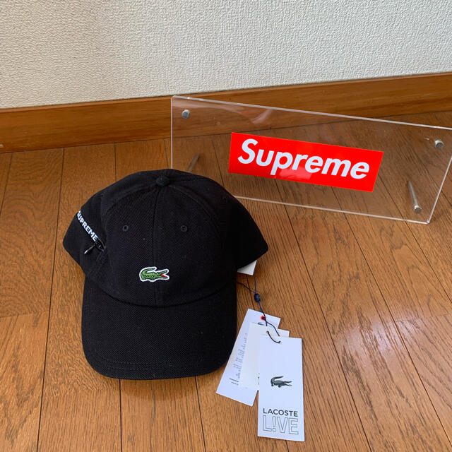 Supreme®/LACOSTE Pique 6-Panel キャップ　ブラック