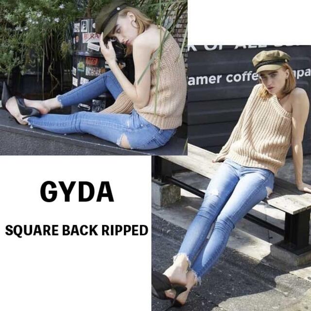 GYDA  SQUARE BACK RIPPED スキニーデニムS約65cm