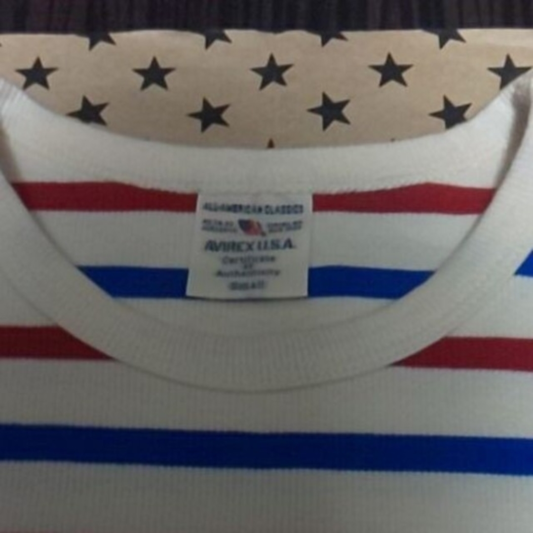 AVIREX(アヴィレックス)の美品AVIREX  USA トリコロールボーダーTシャツ メンズのトップス(Tシャツ/カットソー(半袖/袖なし))の商品写真