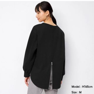 ユニクロ(UNIQLO)の【新品未使用】GU 長袖 ダブルフェイスバックジップチュニック(トレーナー/スウェット)