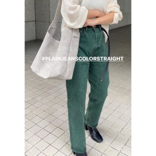 マウジー(moussy)のMOUSSY PLAIN JEANS COLOR STRAIGHTダークグリーン(デニム/ジーンズ)