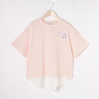 メゾピアノジュニア(mezzo piano junior)のメゾピアノ新品新作タグ付き【接触冷感】裾レイヤード半袖Tシャツ160(Tシャツ/カットソー)