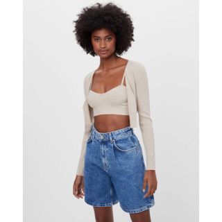 ベルシュカ(Bershka)のBershka★ダーツ入りデニムバミューダパンツ(ハーフパンツ)