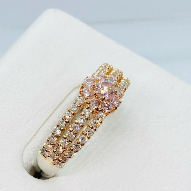 美品 K18/Pt900 ピンクダイヤモンド リング 0.32ct 0.44ct レディースのアクセサリー(リング(指輪))の商品写真