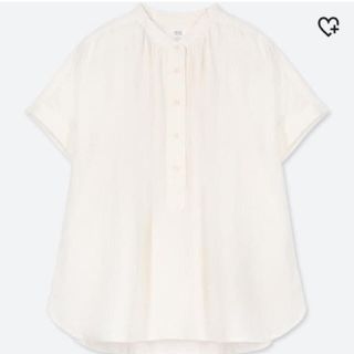 ユニクロ(UNIQLO)のUNIQLO【リネンブレンドブラウス】S size(シャツ/ブラウス(半袖/袖なし))