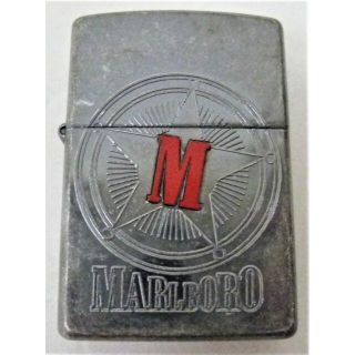 ジッポー(ZIPPO)の未使用希少激レア ヴィンテージ1999年マルボロ ブラック バレル加工メタル貼り(タバコグッズ)