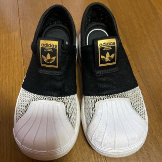 アディダス(adidas)のadidas スニーカー　キッズ　黒白(スニーカー)