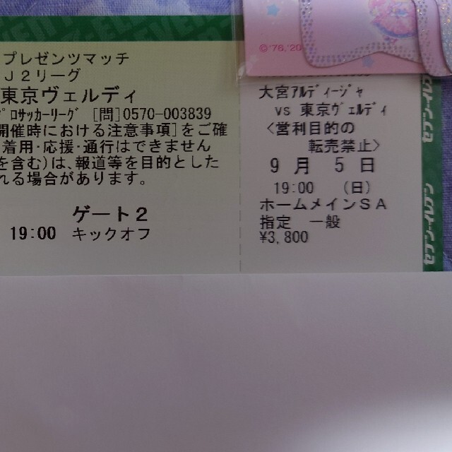 とっち様専用 大宮アルディージャ対東京ヴェルディ 9/5 メインSA指定席 チケットのスポーツ(サッカー)の商品写真