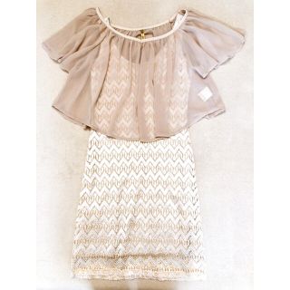 ロイヤルパーティー(ROYAL PARTY)の【美品★】ROYAL PARTY ベージュミニワンピース(ミニワンピース)