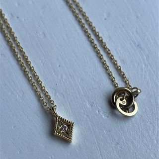 HUM - hum ハム ダイヤモンドk18ネックレス ひし形モチーフの通販 by