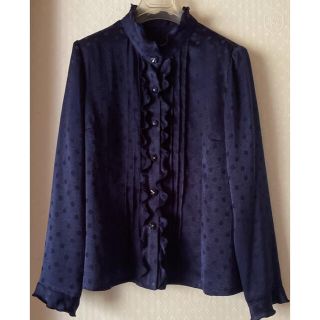 ロペ(ROPE’)の未使用✨ステキ上下アンサンブル✨紺さりげないドット柄✨size13.L(アンサンブル)