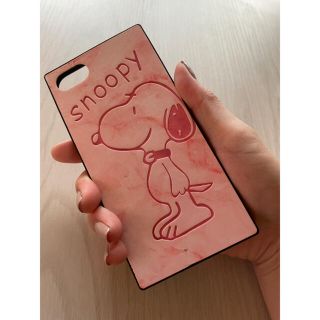 スヌーピー(SNOOPY)の【iPhoneカバー】スヌーピー　ピンク(iPhoneケース)