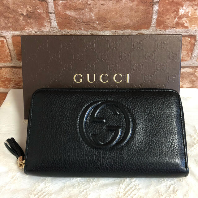 OFF GUCCI グッチ 長財布 ラウンドジップ ソーホー 308280 ブラック