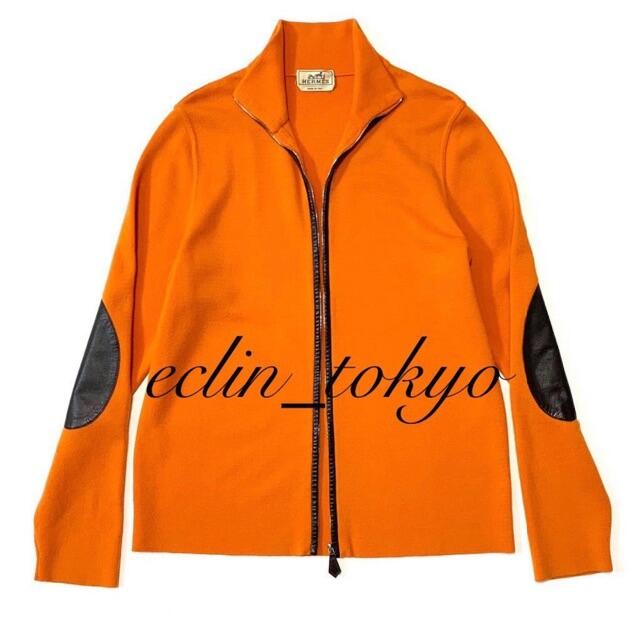 HERMES - HERMES ドライバーズ ニット 《レザーパッチ HERMES - HERMES ドライバーズ ニット 《レザーパッチ
