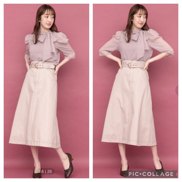 WILLSELECTION(ウィルセレクション)の美品♡WILLSELECTION デニムステッチAラインスカート レディースのスカート(ロングスカート)の商品写真