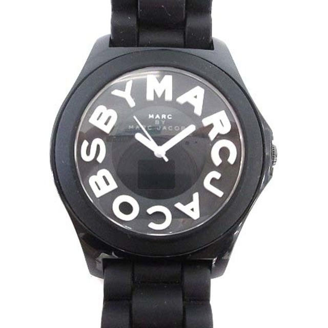 MARC BY MARC JACOBS - マークジェイコブス MARCby 腕時計 アナログ ラバー ロゴ 黒