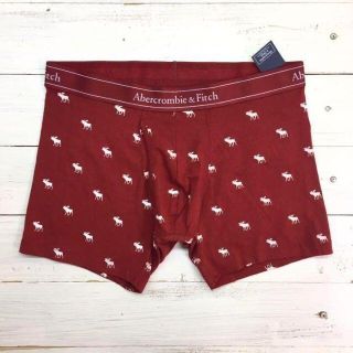 アバクロンビーアンドフィッチ(Abercrombie&Fitch)の新品【メンズXL】★アバクロ★鹿いっぱい！ロゴ入りボクサーパンツ/赤/下着(ボクサーパンツ)