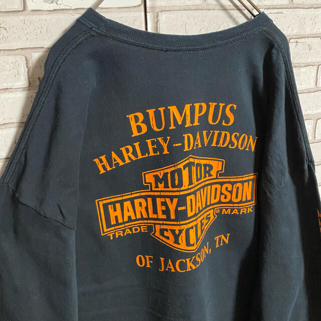 Harley Davidson(ハーレーダビッドソン)の90s 古着 ハーレーダビッドソン 3XL バックプリント ビッグシルエット メンズのトップス(Tシャツ/カットソー(七分/長袖))の商品写真