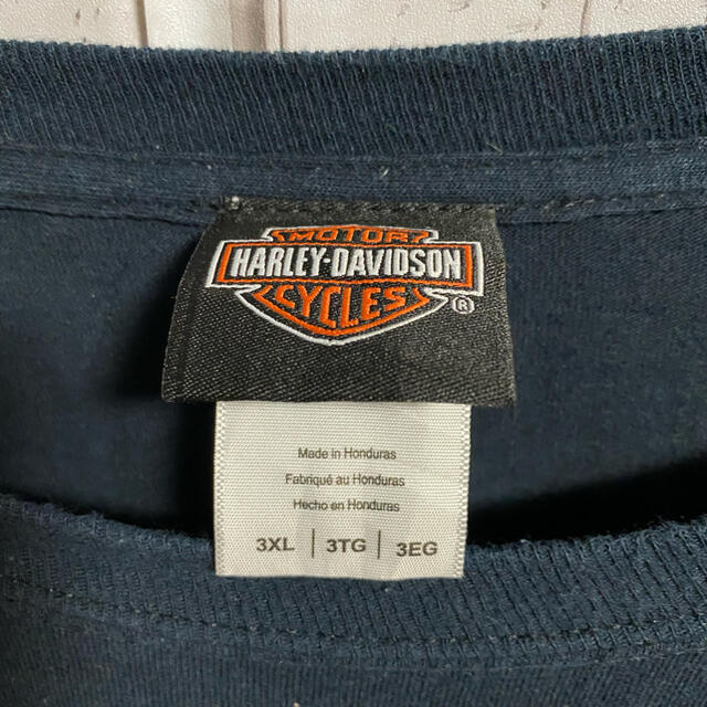 Harley Davidson(ハーレーダビッドソン)の90s 古着 ハーレーダビッドソン 3XL バックプリント ビッグシルエット メンズのトップス(Tシャツ/カットソー(七分/長袖))の商品写真