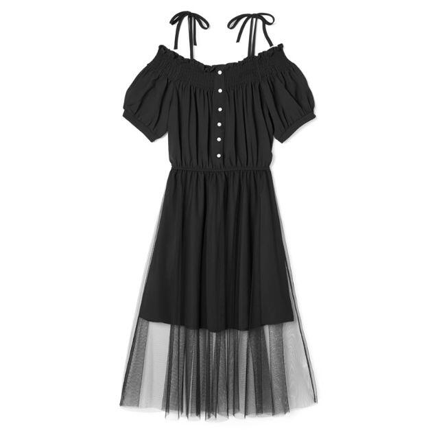 GRL - ☆送料無料☆GRL チュールドッキングオフショルワンピース GRL - ☆送料無料☆GRL チュールドッキングオフショルワンピース
