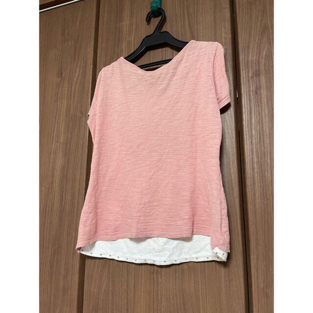 ユミさん専用　Tシャツ カットソー くすみピンク　 レディースのトップス(Tシャツ(半袖/袖なし))の商品写真