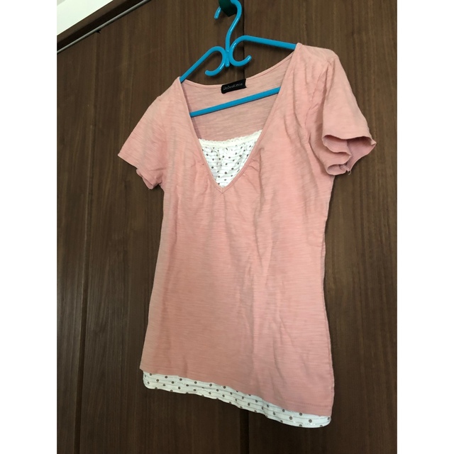 ユミさん専用　Tシャツ カットソー くすみピンク　 レディースのトップス(Tシャツ(半袖/袖なし))の商品写真