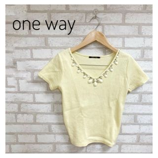 ワンウェイ(one*way)のone way ワンウェイ レディース 半袖 ニット FREE 黄色(ニット/セーター)