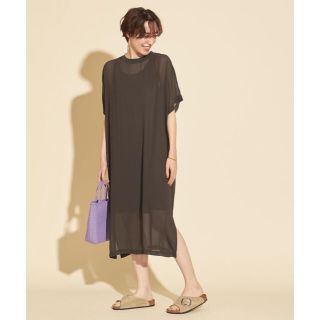 シフォンドルマンスリーブワンピース
