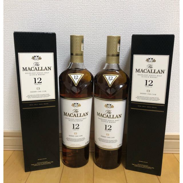 マッカラン 12年 シェリー カスク 700ml 2本 新品未開栓 食品/飲料/酒