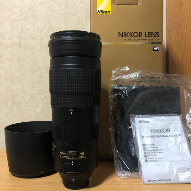 Nikon(ニコン)のNikon 200-500mm f5.6E ED VR ＋レンズプロテクター スマホ/家電/カメラのカメラ(レンズ(ズーム))の商品写真