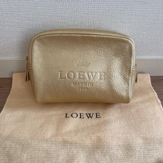 ☆【未使用】☆【LOEWE:ロエベ】◇ゴールド♪ロゴマークポーチ