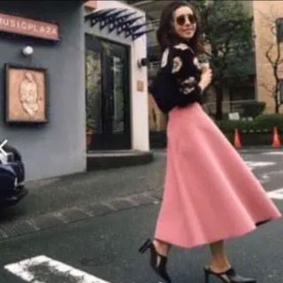 アメリヴィンテージ(Ameri VINTAGE)のMERRILY COLOR SKIRT フレアスカート(ロングスカート)