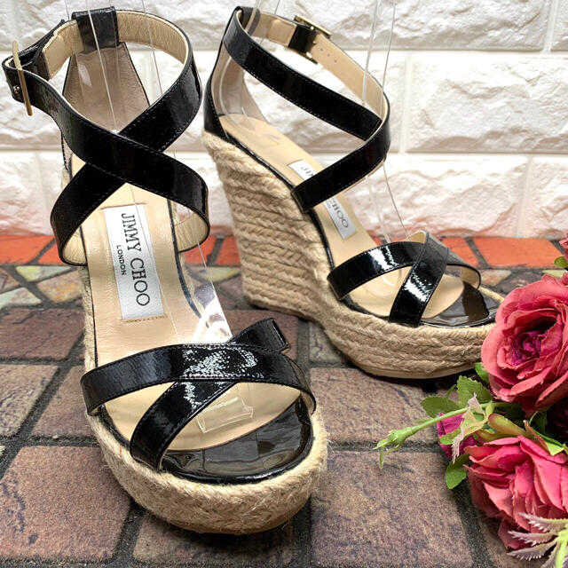 JIMMY CHOO ジミーチュウ サンダル ウェッジソール エナメル www