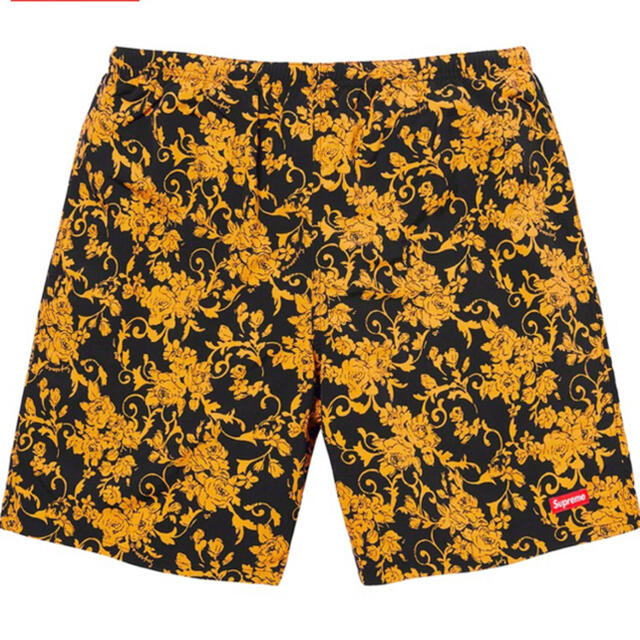 supreme nylon water short black floral S